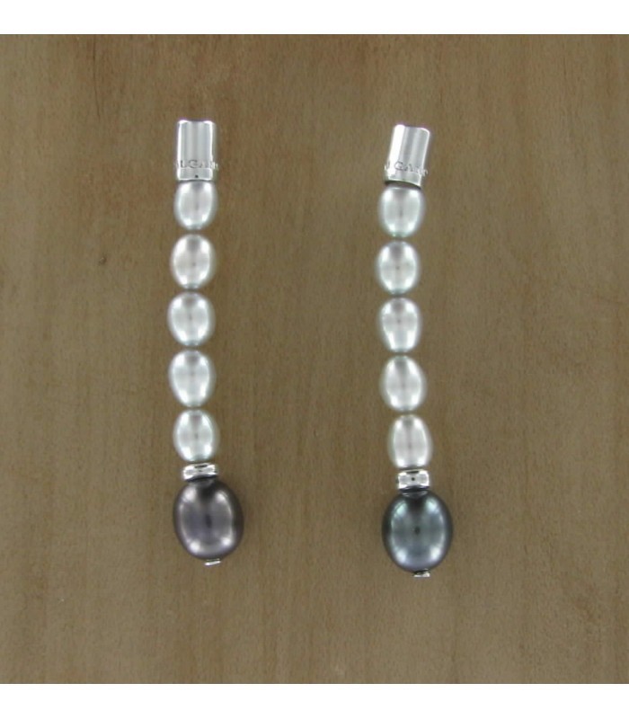 Pendientes CALGARO perla blanca y negra